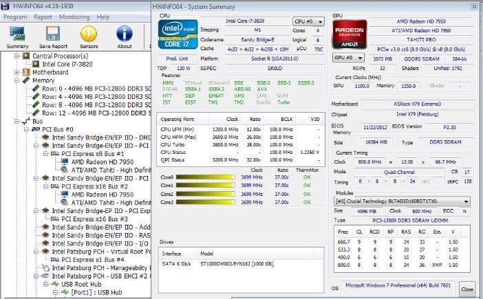 نرم افزار HWiNFO CPU temperature monitoring