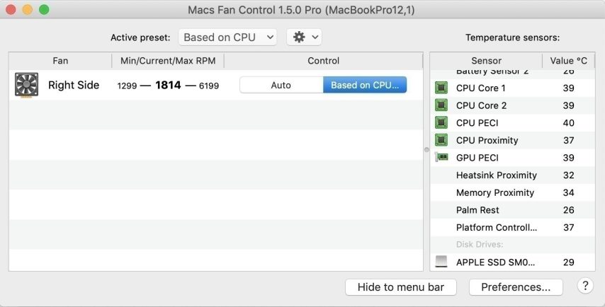 نرم افزار Macs Fan Control