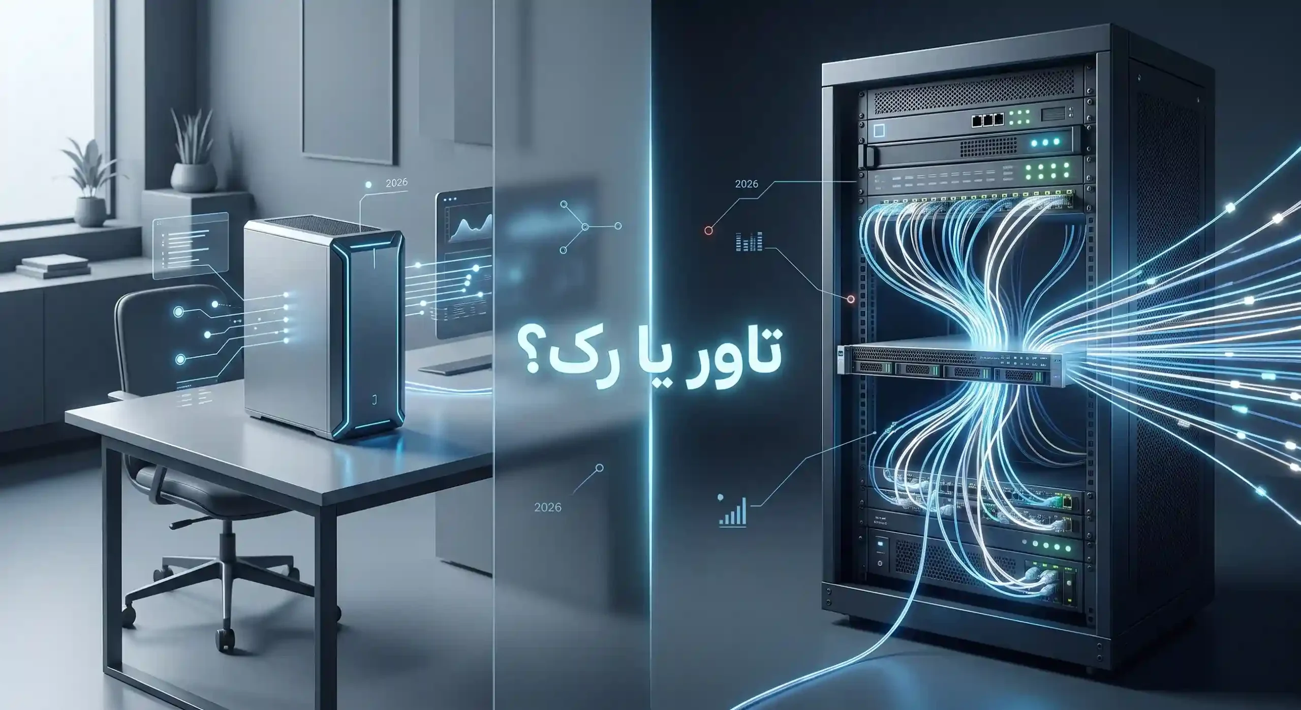 راهنمای جامع سرورهای تاور در برابر رک‌مونت برای شعب و دفاتر بدون اتاق سرور